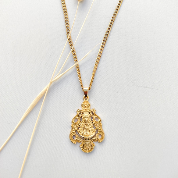 Gargantilla Virgen del Rocío labrada