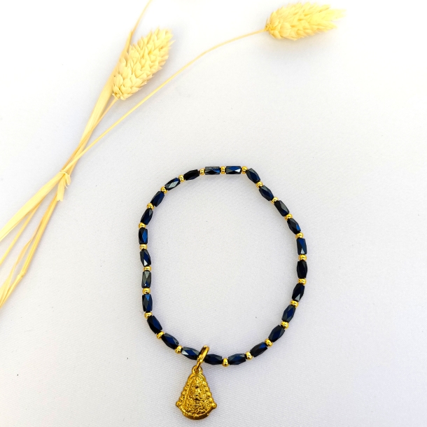 Pulsera piedras facetadas azul