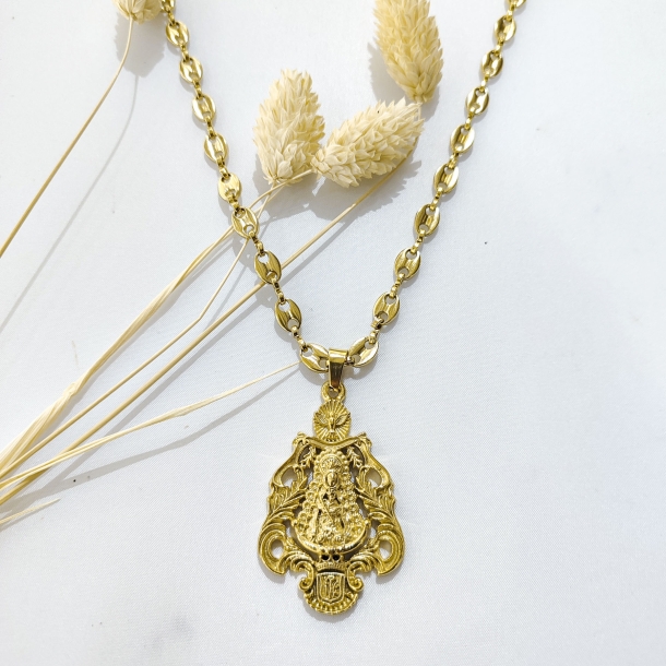 Gargantilla acero granos de...