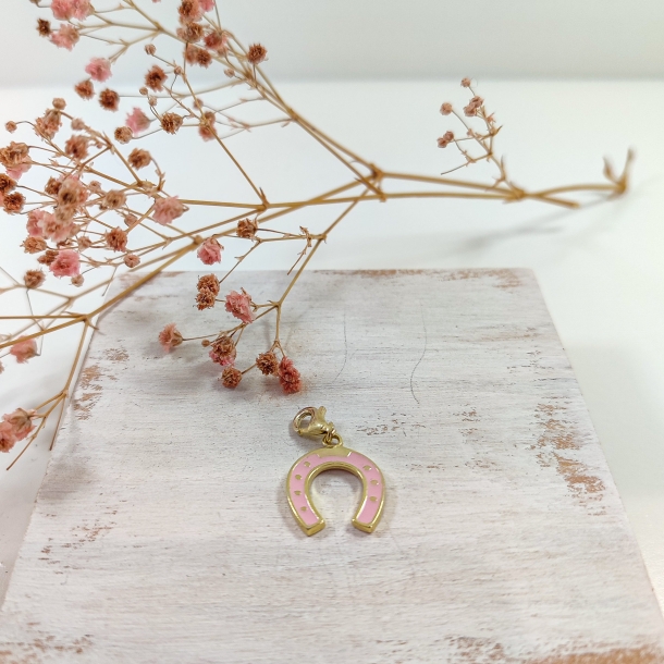 Colgante herradura rosa...