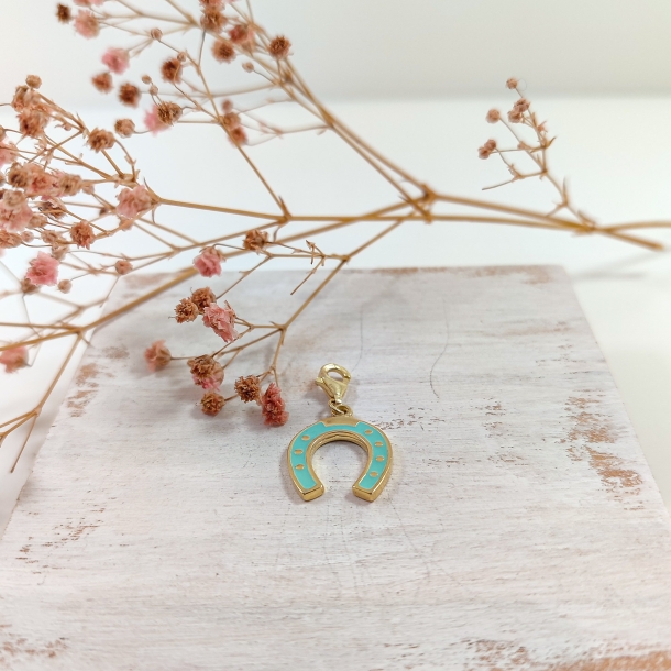 Colgante herradura verde...