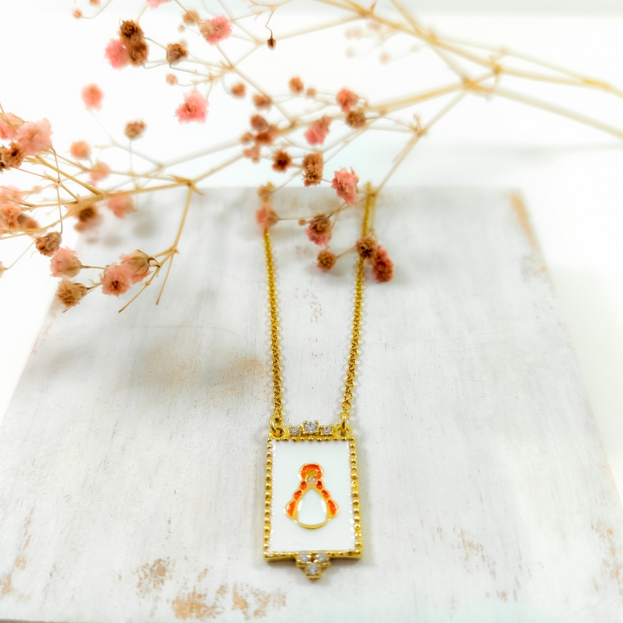 Gargantilla escapulario blanco 3cm...