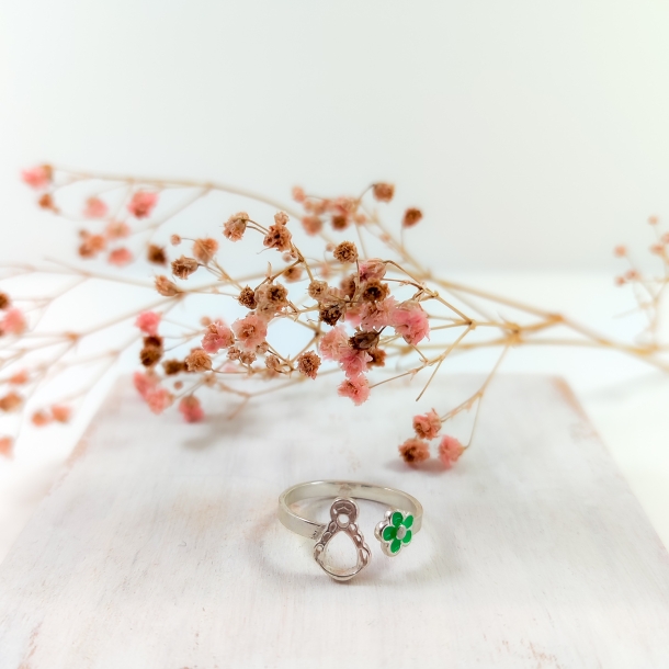 Anillo ajustable silueta y...