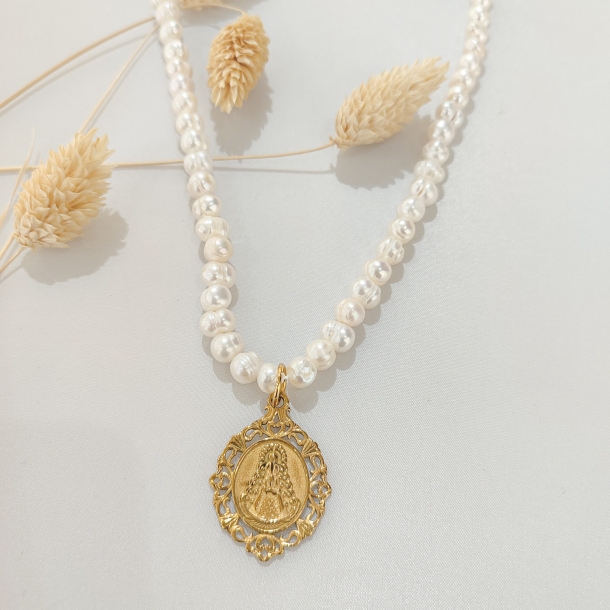 Gargantilla perlas redondas...