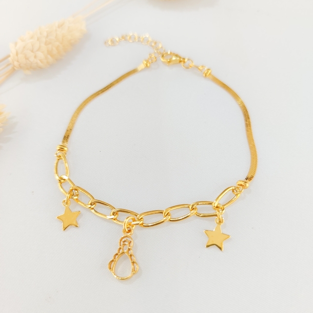 Pulsera baño oro, eslabones...