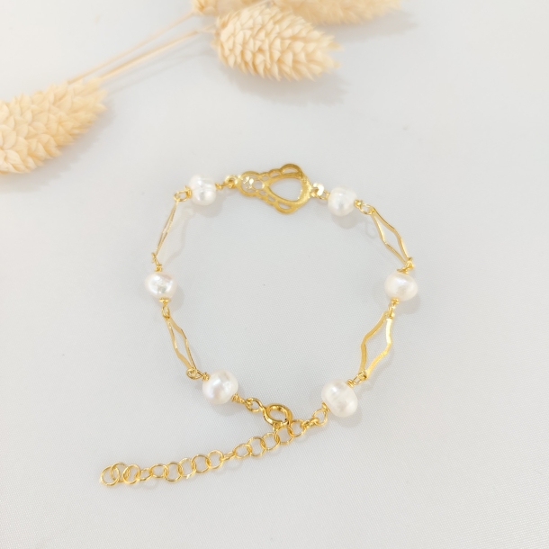 Pulsera círculos y perlas,...