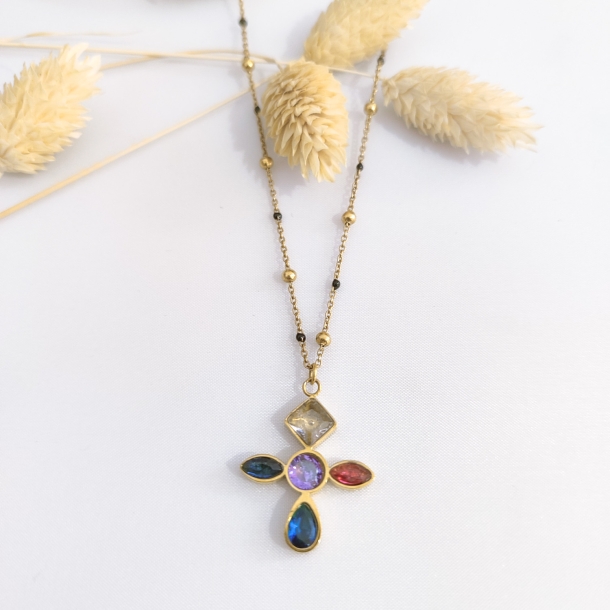 Gargantilla cruz 5 colores...