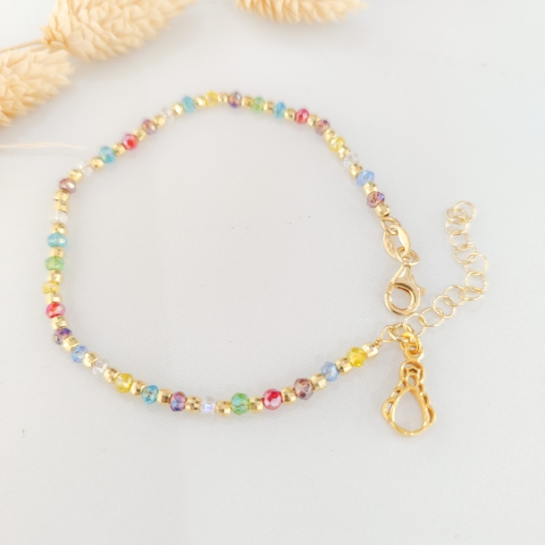 Pulsera baño oro, piedras...