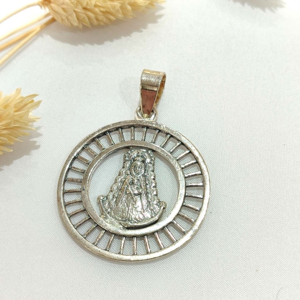 Medalla redonda virgen del...