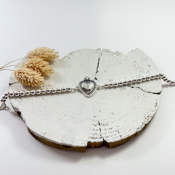 Pulsera bolitas plata y...