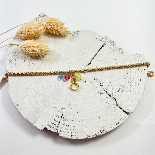 Pulsera cordón baño oro con...