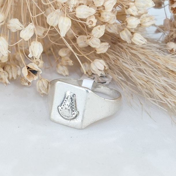 Anillo sello clásico plata...