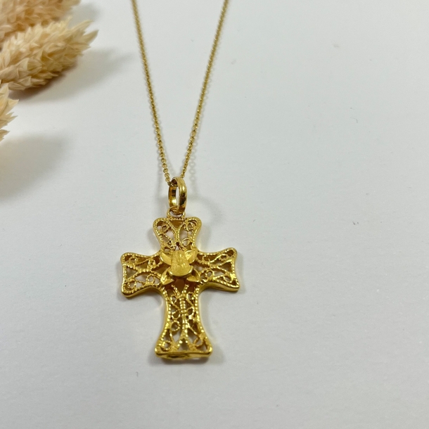 Gargantilla cruz 3cm y...