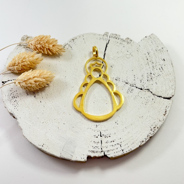 Medalla silueta 6 cm baño oro