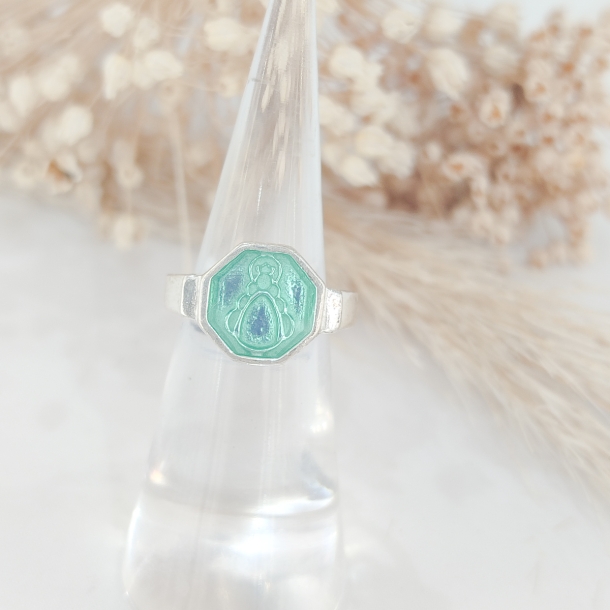 Anillo octogonal silueta...