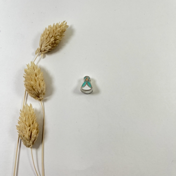 Charm Pastora turquesa plata