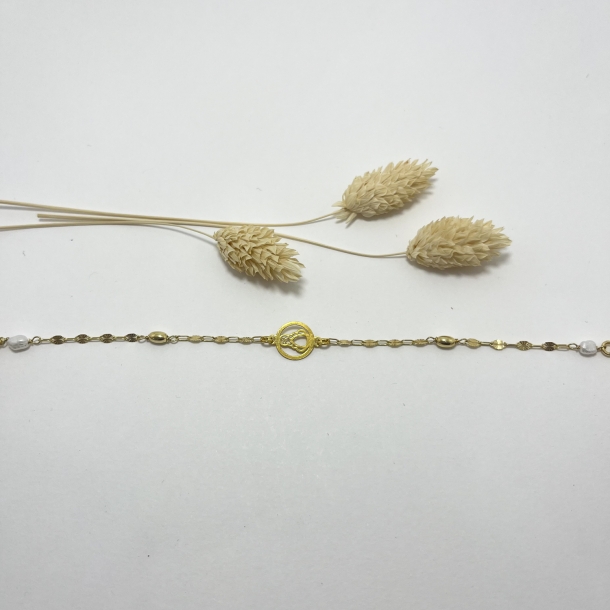 Pulsera baño oro, silueta...