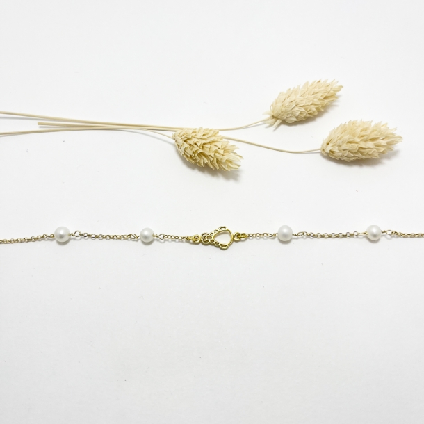 Pulsera baño oro y perlas...