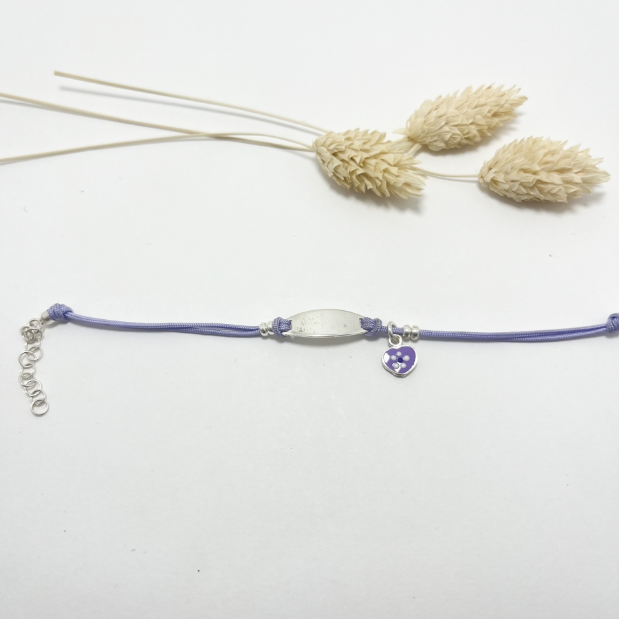 Esclava mini malva silueta y corazón plata