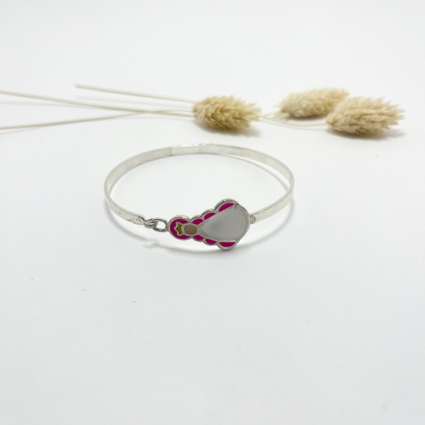 Pulsera rígida silueta rosa...