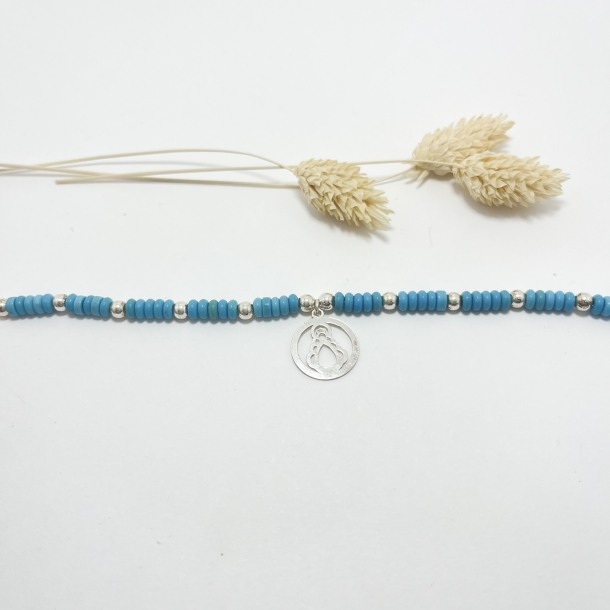 Pulsera bolitas turquesa...