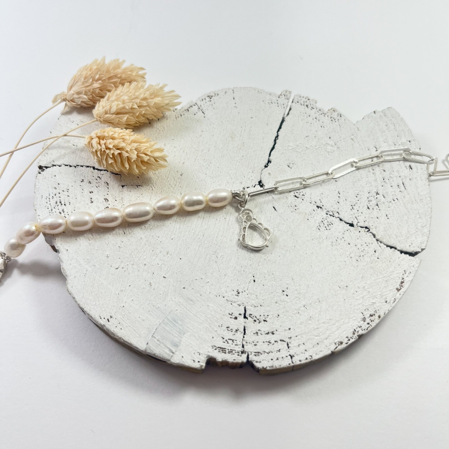 Pulsera plata Silueta Virgen del...