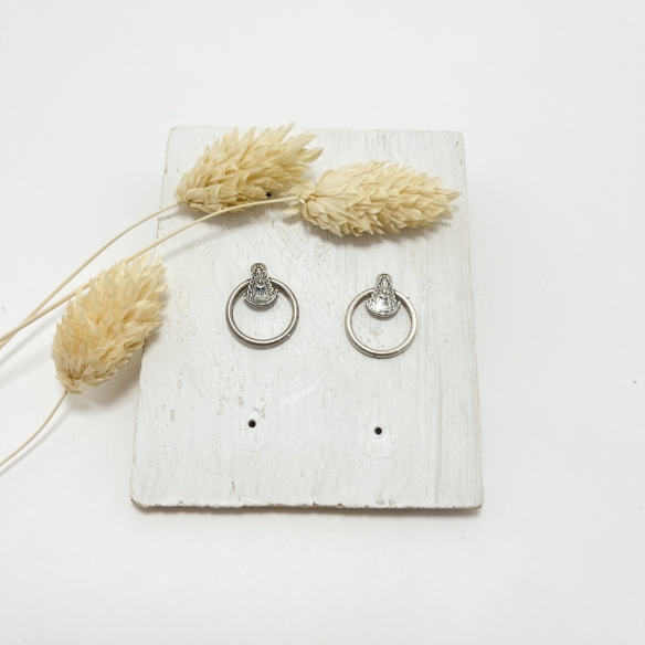 Pendientes aros y Virgen del Rocío plata