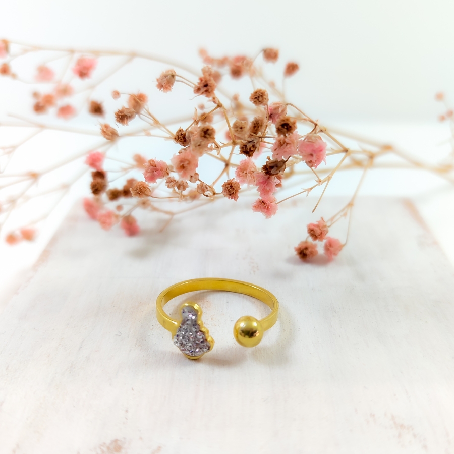 Anillo ajustable silueta circonitas...