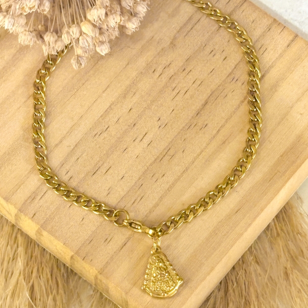 Pulsera cadena barbada y...