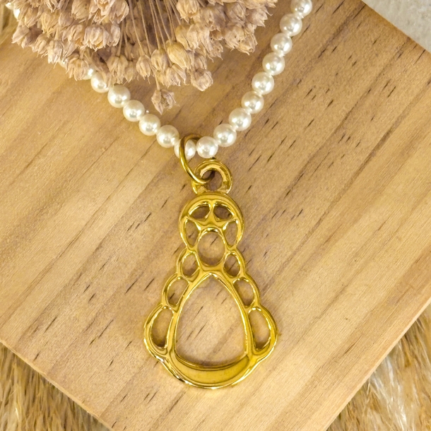 Gargantilla perlas&acero  y...