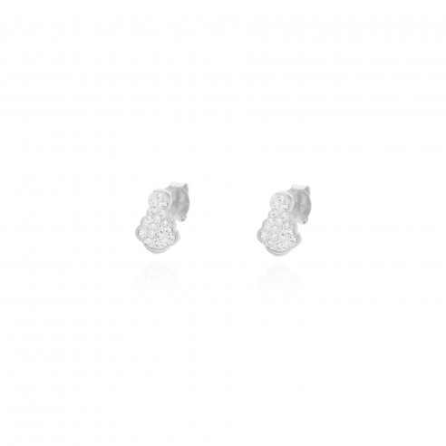 Pendientes silueta circonitas plata