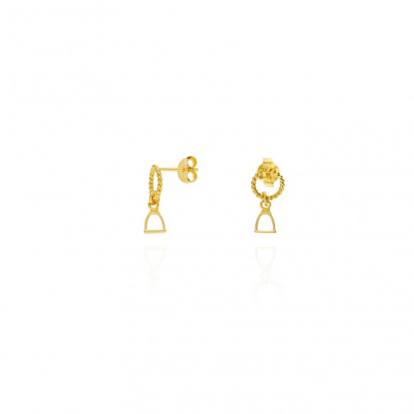 Pendientes aro estribo baño oro