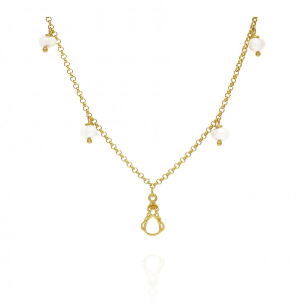 Gargantilla silueta  perlas...