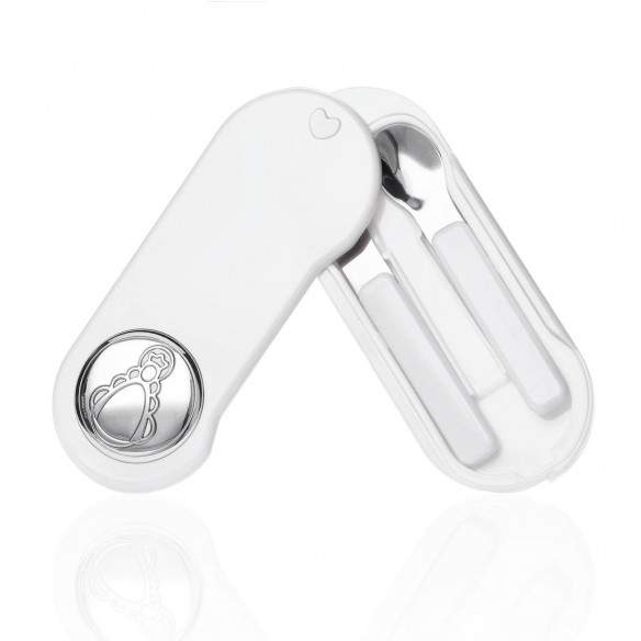 Cubiertos Virgen del Rocío blanco plata