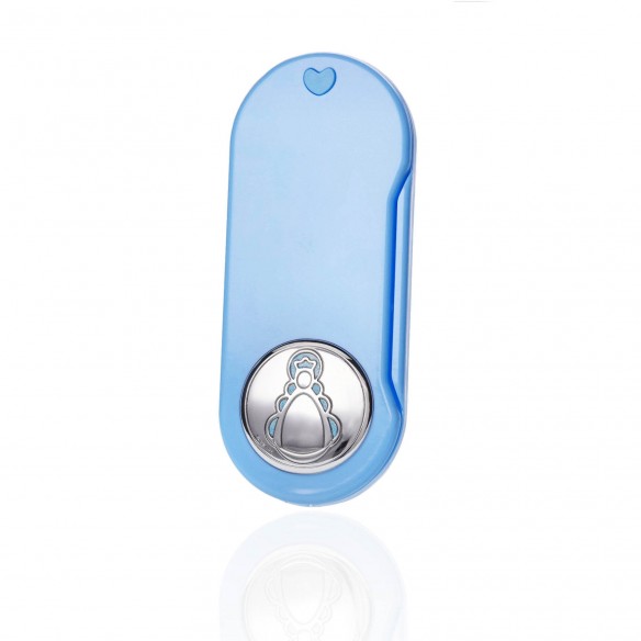 Cubiertos Virgen del Rocío celeste plata