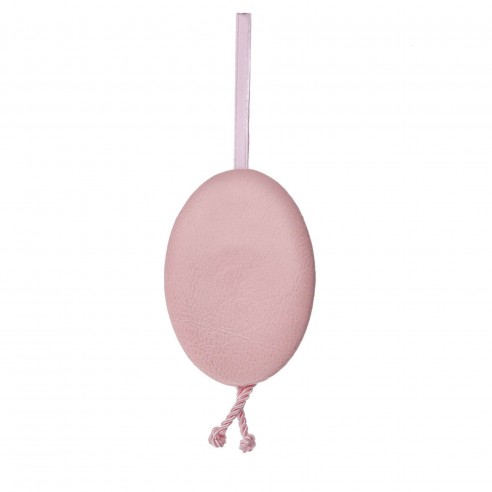 Medalla de cuna con ribete rosa...