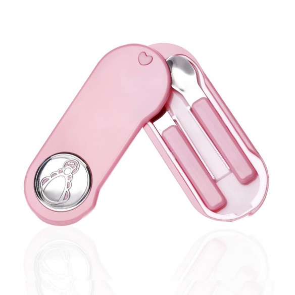 Cubiertos Virgen del Rocío rosa plata