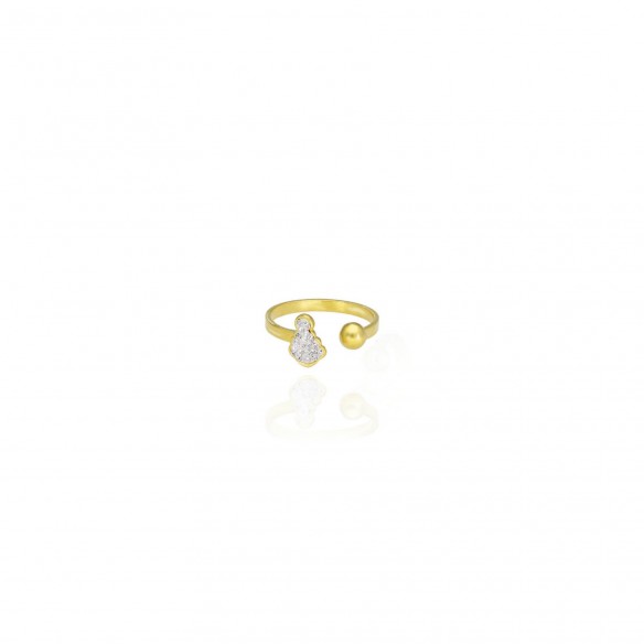 Anillo ajustable silueta circonitas baño oro