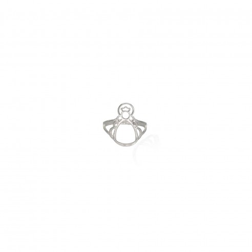 Anillo silueta reina 2cm, plata