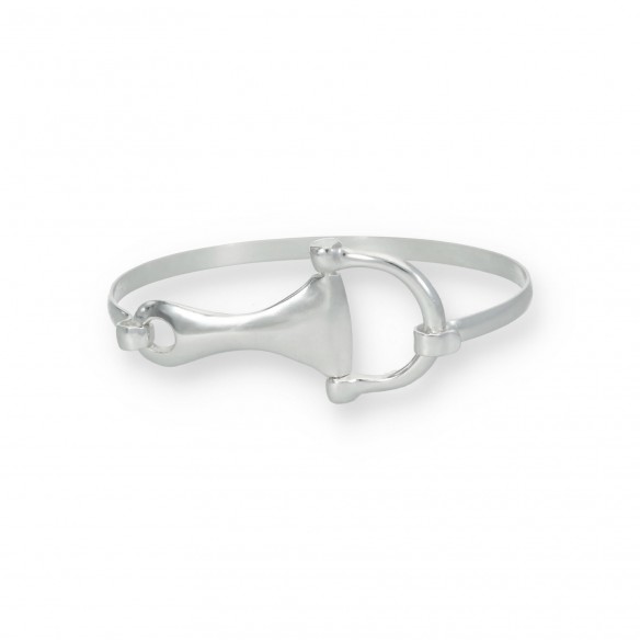 Pulsera rígida filete grande plata
