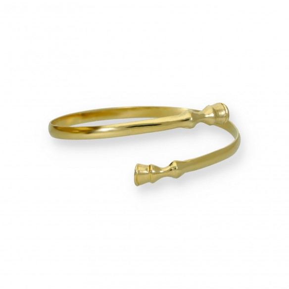 Pulsera rígida ajustable Manos de caballo baño de oro