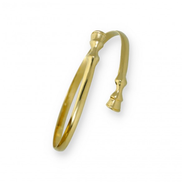 Pulsera rígida ajustable Manos de caballo baño de oro