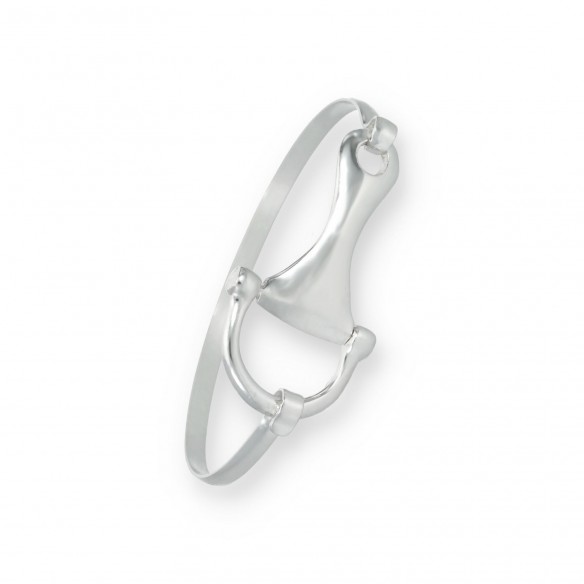Pulsera rígida filete grande plata