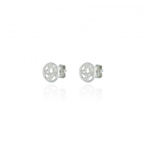 Pendientes multisilueta reina  1 cm plata