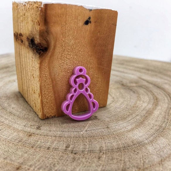 Medalla Silueta Virgen del Rocío Magenta