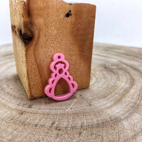 Medalla Silueta Virgen del Rocío Rosa