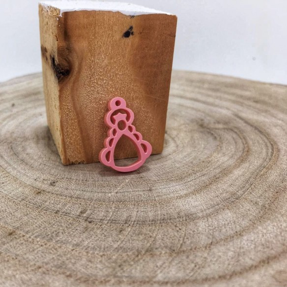 Medalla Silueta Virgen del Rocío Coral