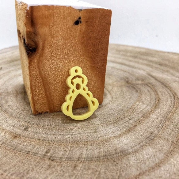 Medalla Silueta Virgen del Rocío Amarillo