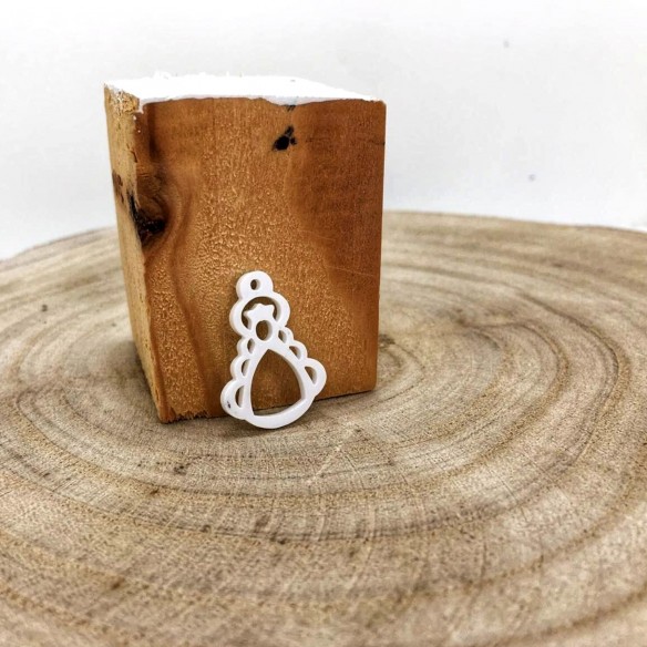 Medalla Silueta Virgen del Rocío Blanco