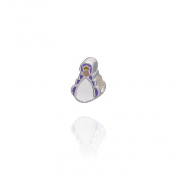 Charm Reina Virgen del Rocío esmaltado morado plata